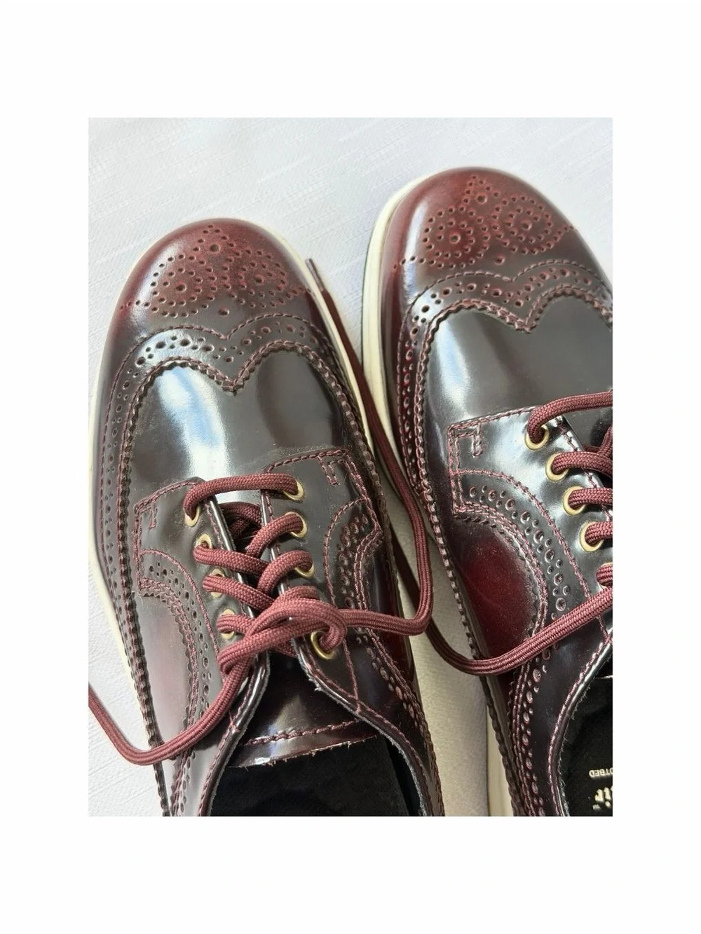 Dr. Martens SoftWair Burgundy Wingtip Brogue Oxford Shoes NWT